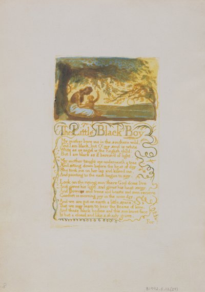 The Little Black Boy, plate 29 from Songs of Innocence by William Blake